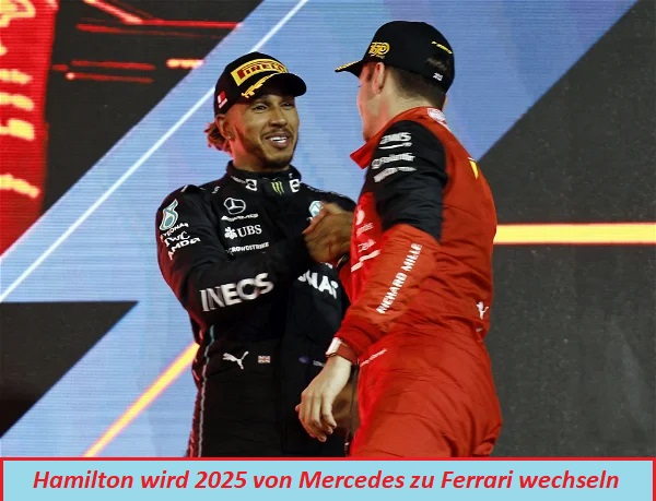 Hamilton wird 2025 von Mercedes zu Ferrari wechseln