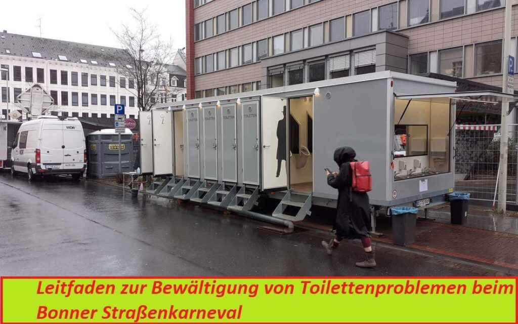 Leitfaden zur Bewältigung von Toilettenproblemen beim Bonner Straßenkarneval